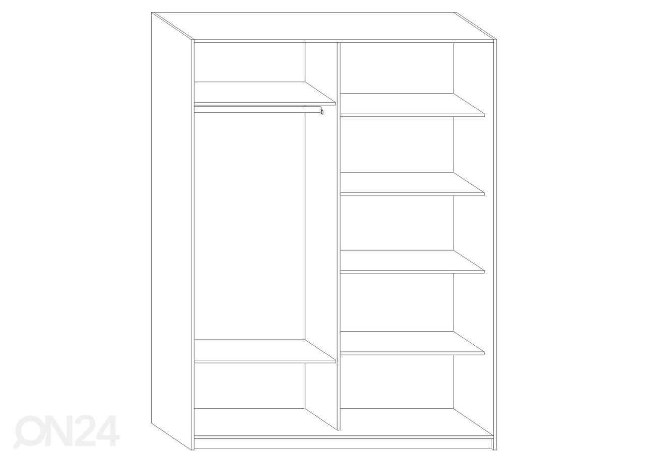 Liukuovikaappi Durrus II 160 cm kuvasuurennos