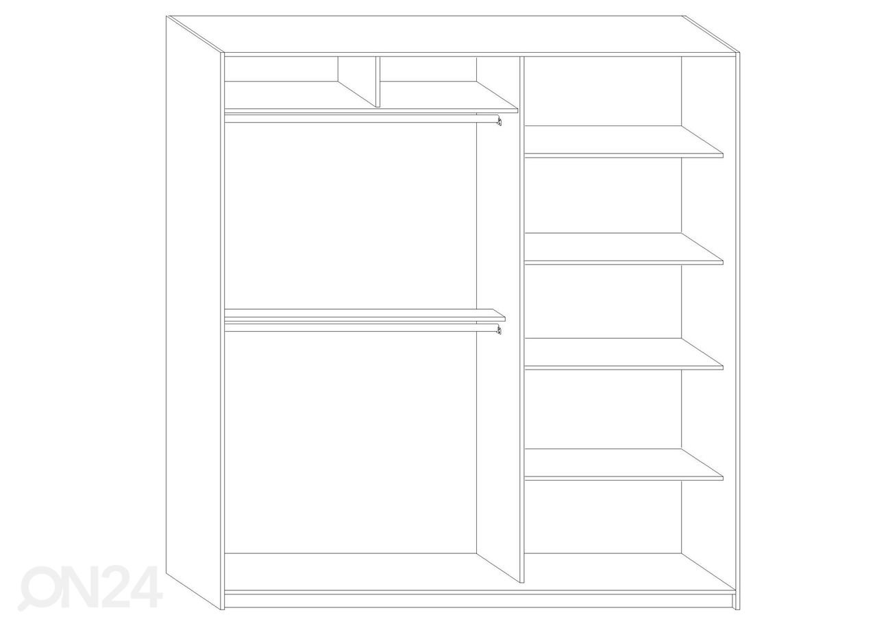 Liukuovikaappi Durrus II 200 cm kuvasuurennos