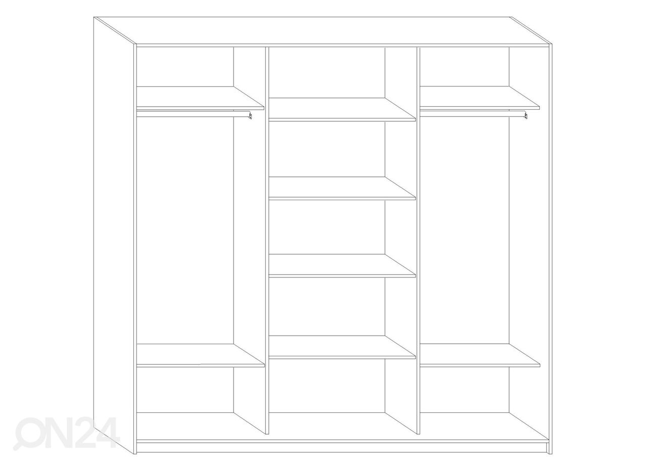 Liukuovikaappi Durrus II 220 cm kuvasuurennos