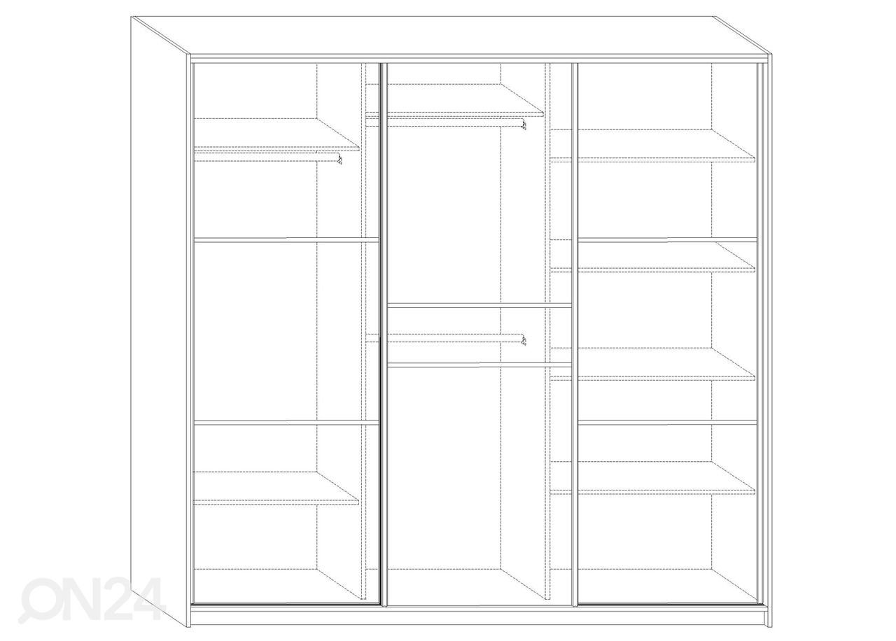 Liukuovikaappi Durrus II 220 cm kuvasuurennos