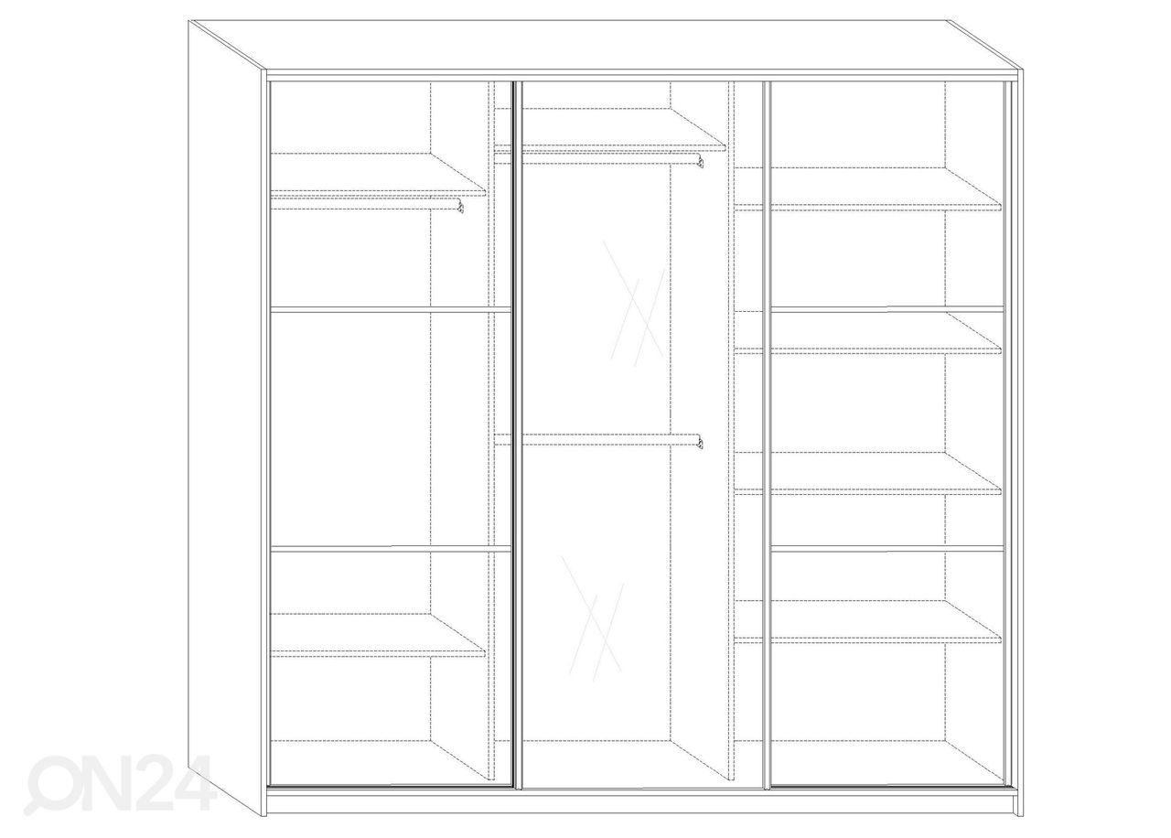 Liukuovikaappi Durrus II 220 cm kuvasuurennos