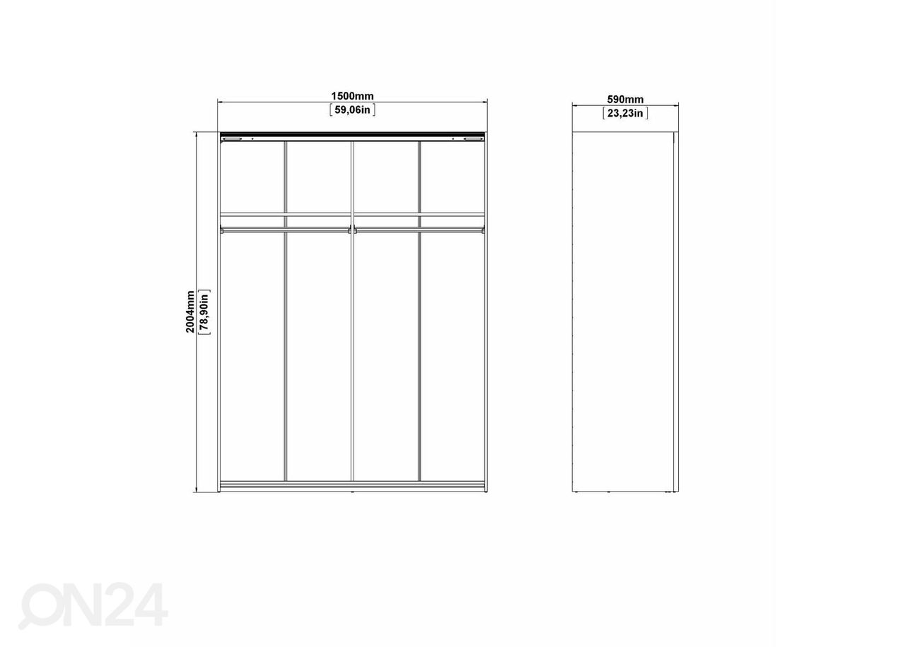 Liukuovikaappi Firenze 150 cm kuvasuurennos