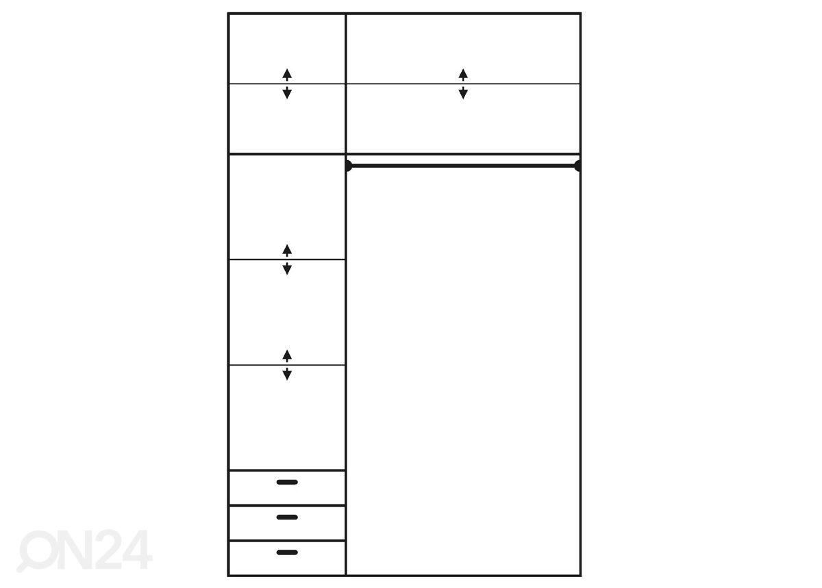 Liukuovikaappi Qamma 150 cm kuvasuurennos