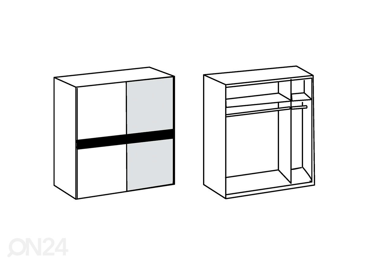 Liukuovikaappi Weimar 135 cm kuvasuurennos