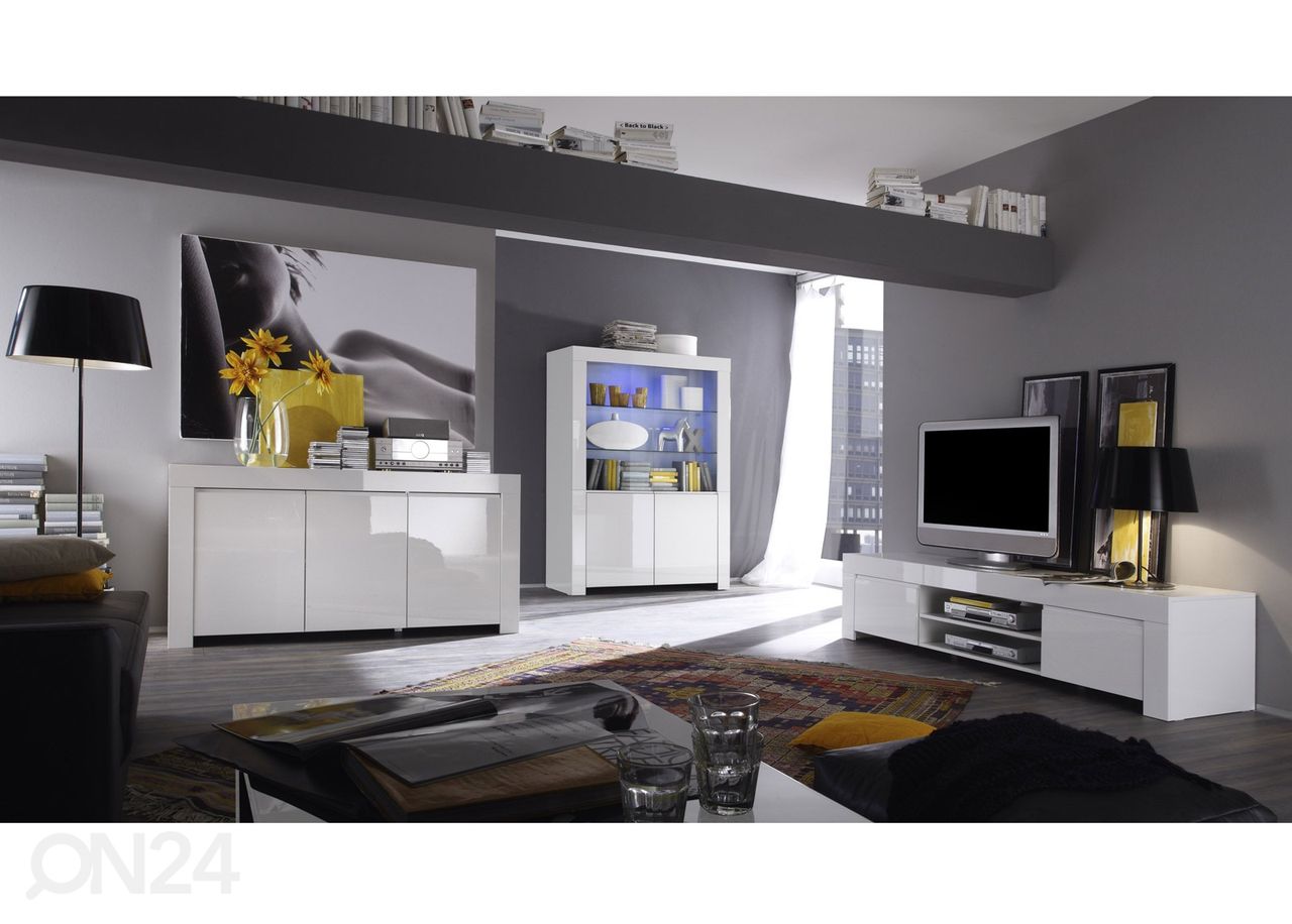 Matala TV-taso Amalfi 190 cm, valkoinen kuvasuurennos