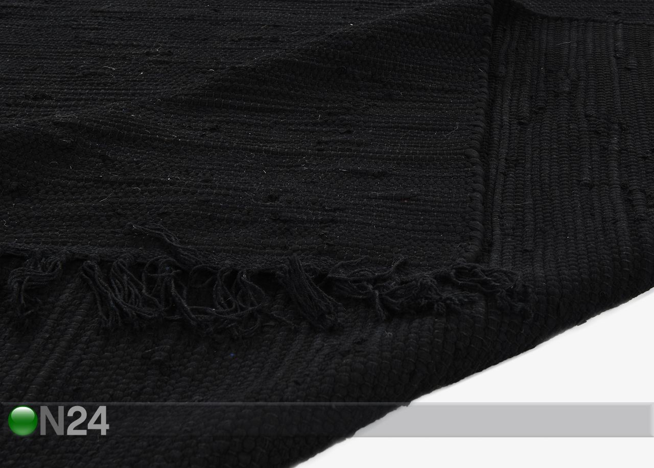 Matto Happy Cotton Uni 120x180 cm, musta kuvasuurennos