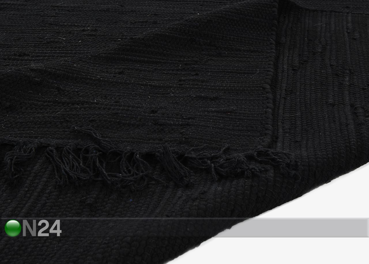 Matto Happy Cotton Uni 160x230 cm, musta kuvasuurennos