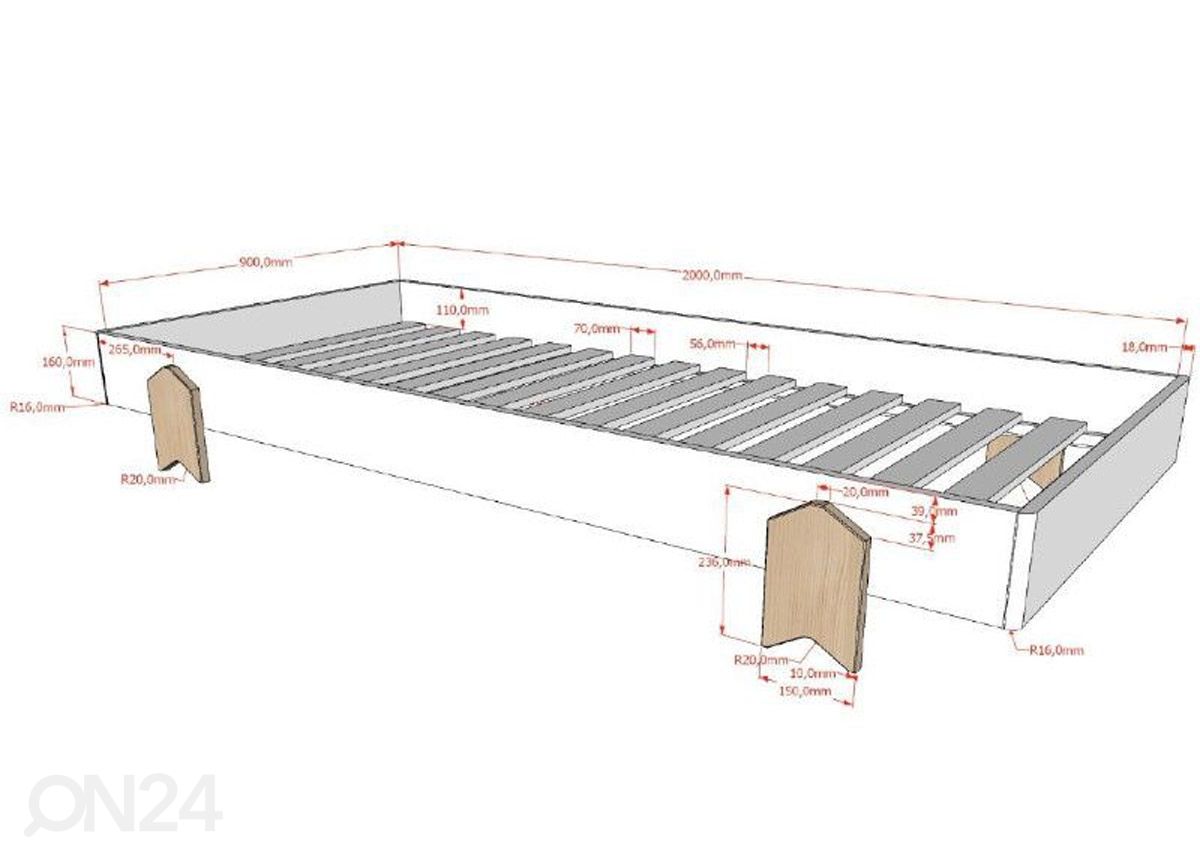 Moduulisänky Modulo 90x200 cm kuvasuurennos