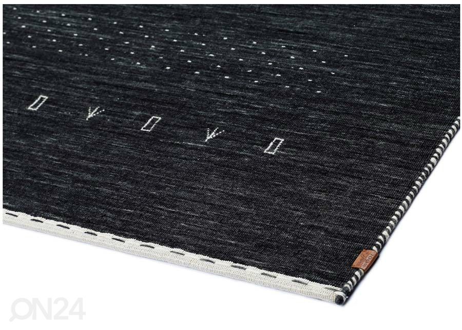 Narma käsinkudottu villamatto Tornio hiilenmusta 160x230 cm kuvasuurennos