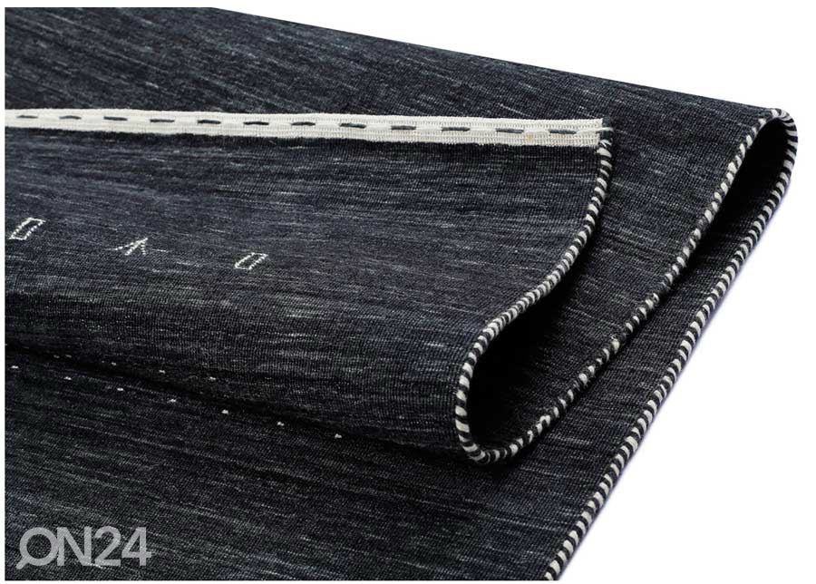 Narma käsinkudottu villamatto Tornio hiilenmusta 160x230 cm kuvasuurennos