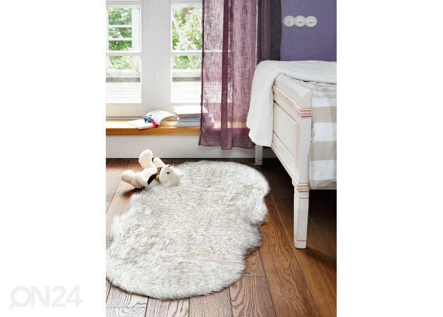 Narma Vegan Fur plyysimatto Dolly linen tip 60x160 cm kuvasuurennos