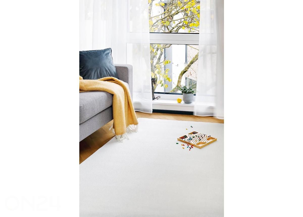 Narma velour matto Eden white 80x160 cm kuvasuurennos