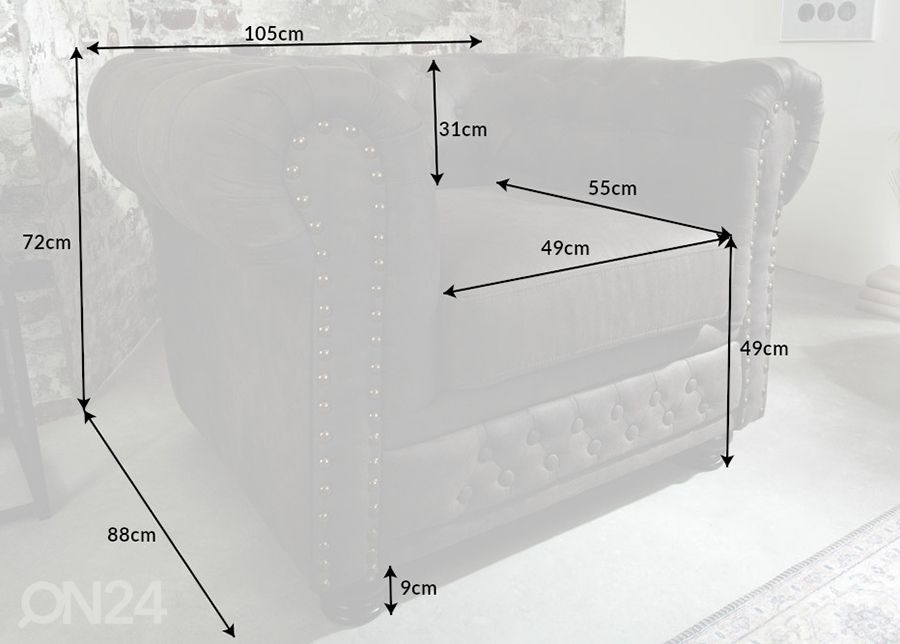 Nojatuoli Chesterfield kuvasuurennos