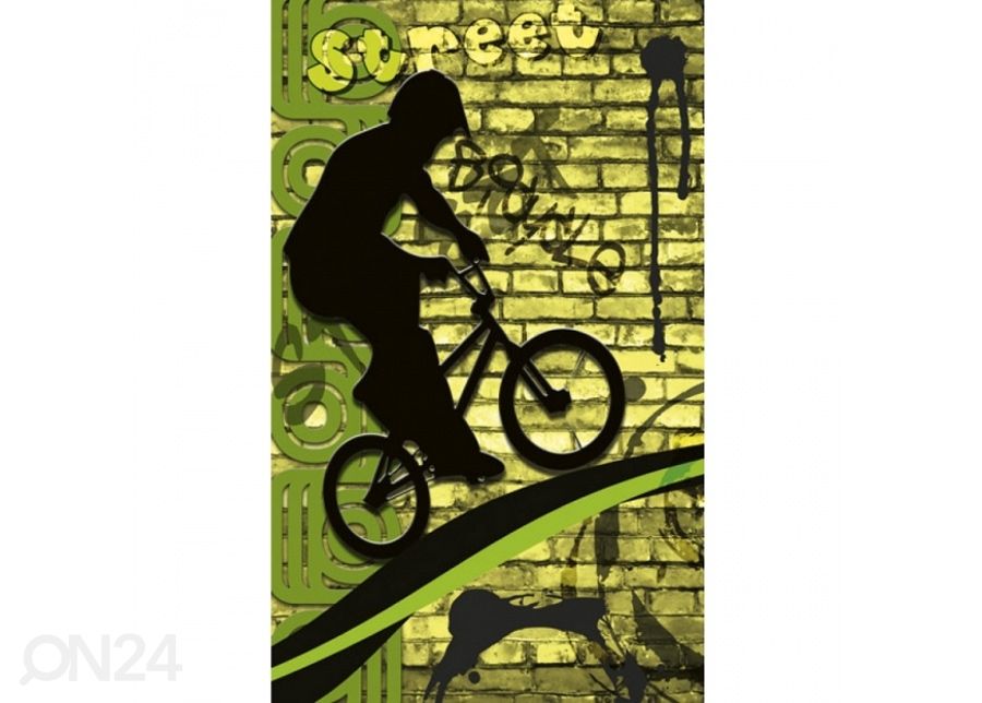 Non-woven kuvatapetti Bicycle green 225x250 cm kuvasuurennos