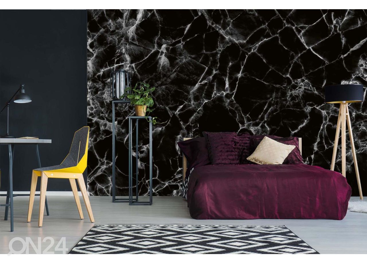 Non-woven kuvatapetti Black Marble Decorative Design kuvasuurennos