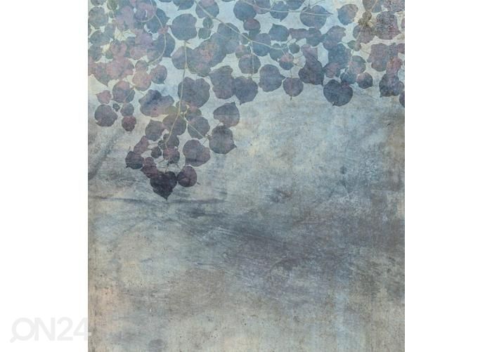 Non-woven kuvatapetti Blue Leaves Abstract 150x250 cm kuvasuurennos