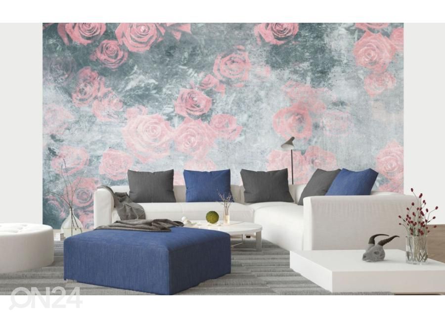 Non-woven kuvatapetti Roses Abstract I 150x250 cm kuvasuurennos