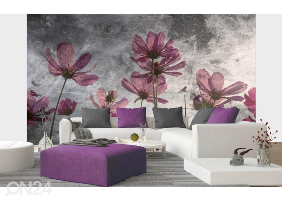 Non-woven kuvatapetti Violet Flower Abstract 150x250 cm kuvasuurennos