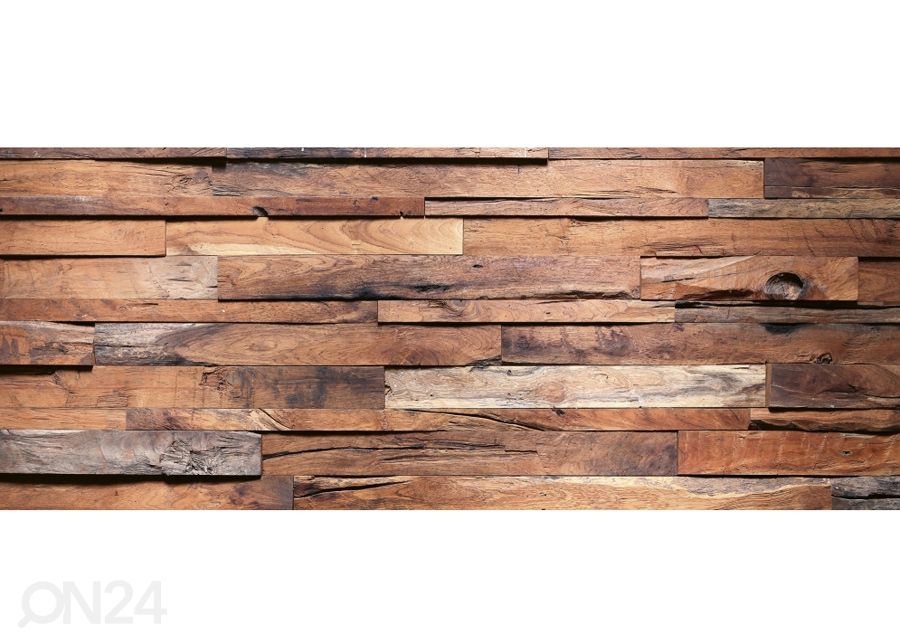 Non-woven kuvatapetti Wooden wall 150x250 cm kuvasuurennos