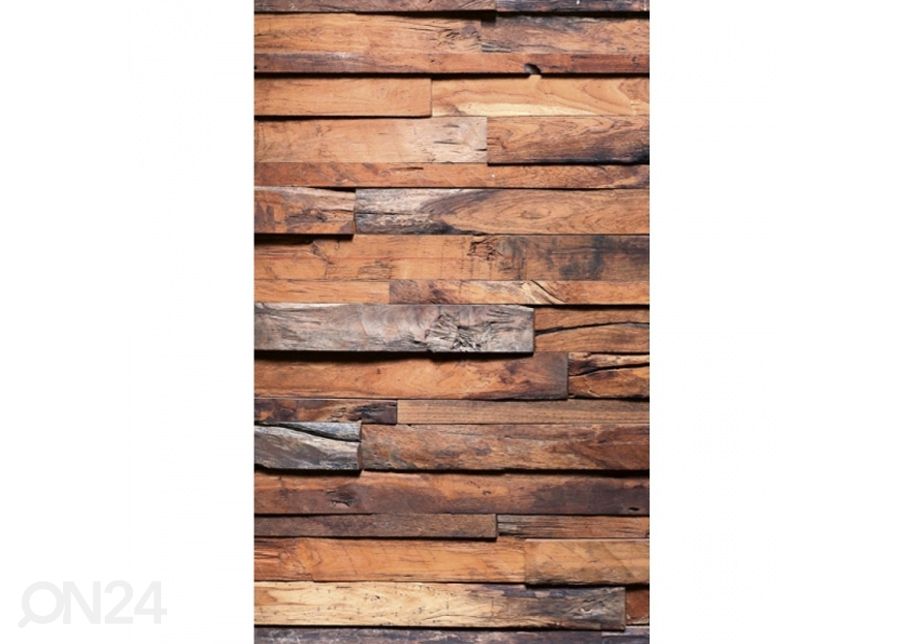 Non-woven kuvatapetti Wooden wall 150x250 cm kuvasuurennos