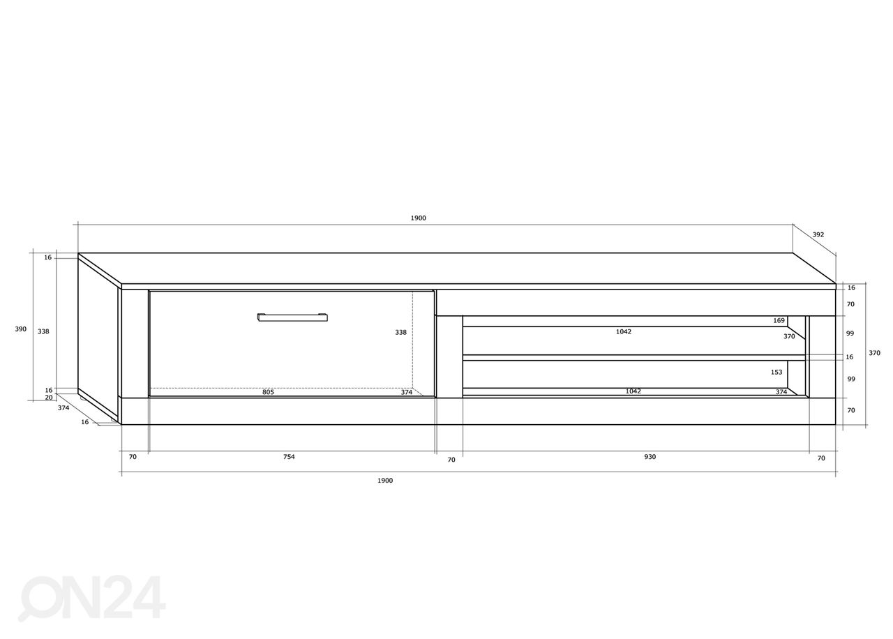 Olohuoneen kalusteet Bally 280 cm kuvasuurennos