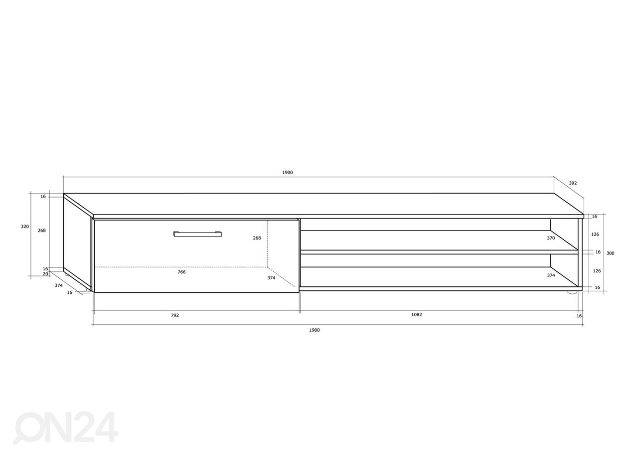 Olohuoneen kalusteet Bantry 270 cm kuvasuurennos