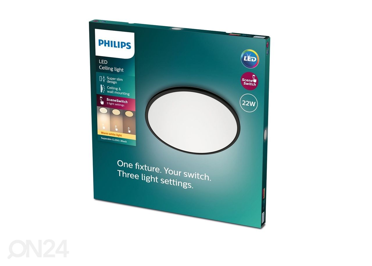 Philips Superslim SSW kattovalaisin 22 W musta kuvasuurennos