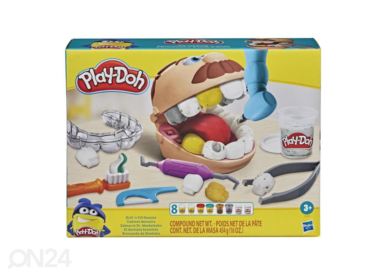 Play-Doh Drill and Fill, hammaslääkärileikkisetti kuvasuurennos