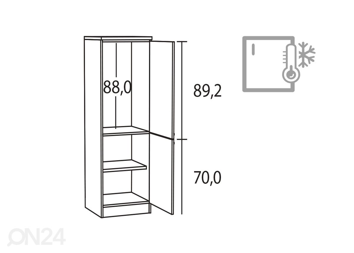 Puolikorkea keittiökaappi Zamora 60 cm kuvasuurennos