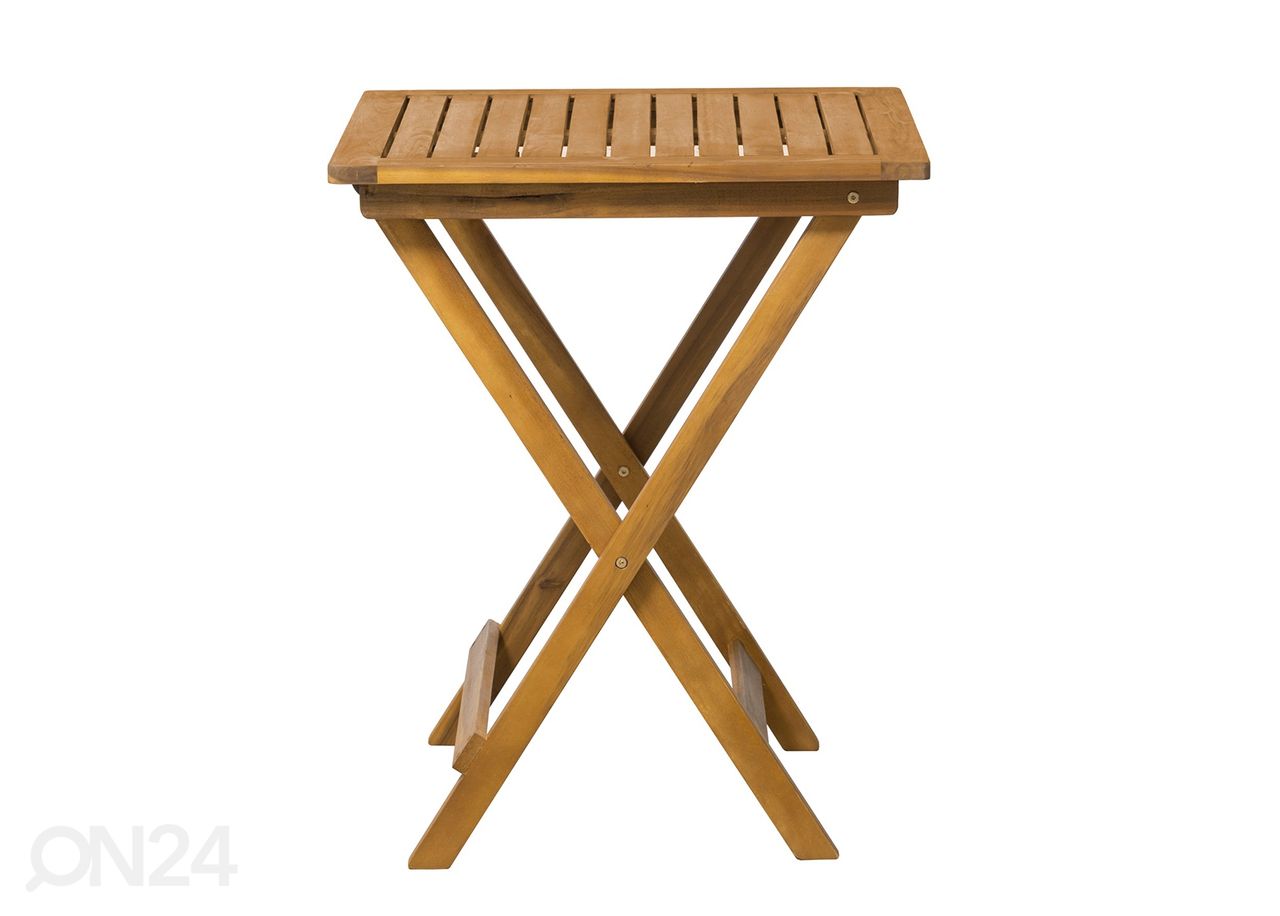 Puutarhakalusteet pöytä ja 2 tuolia, akaasia kuvasuurennos