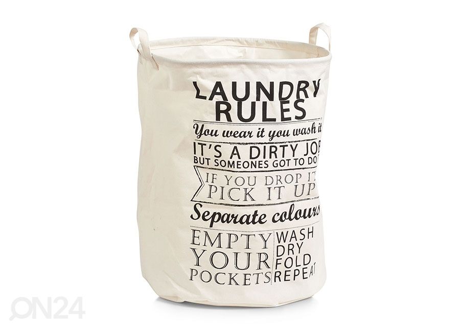 Pyykkikori LAUNDRY RULES kuvasuurennos