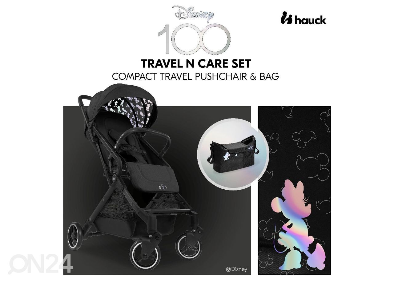 Rattaat ja hoitolaukku Hauck Disney Travel N Care Set Disney 100 musta kuvasuurennos