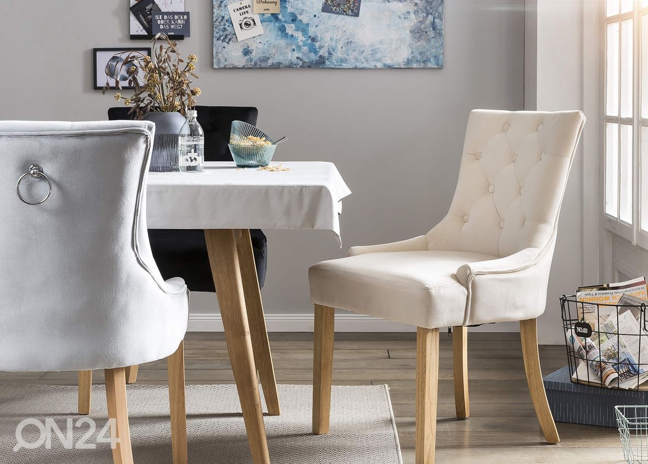 Ruokapöydän tuolit 2 kpl, kermanvalkoinen kuvasuurennos