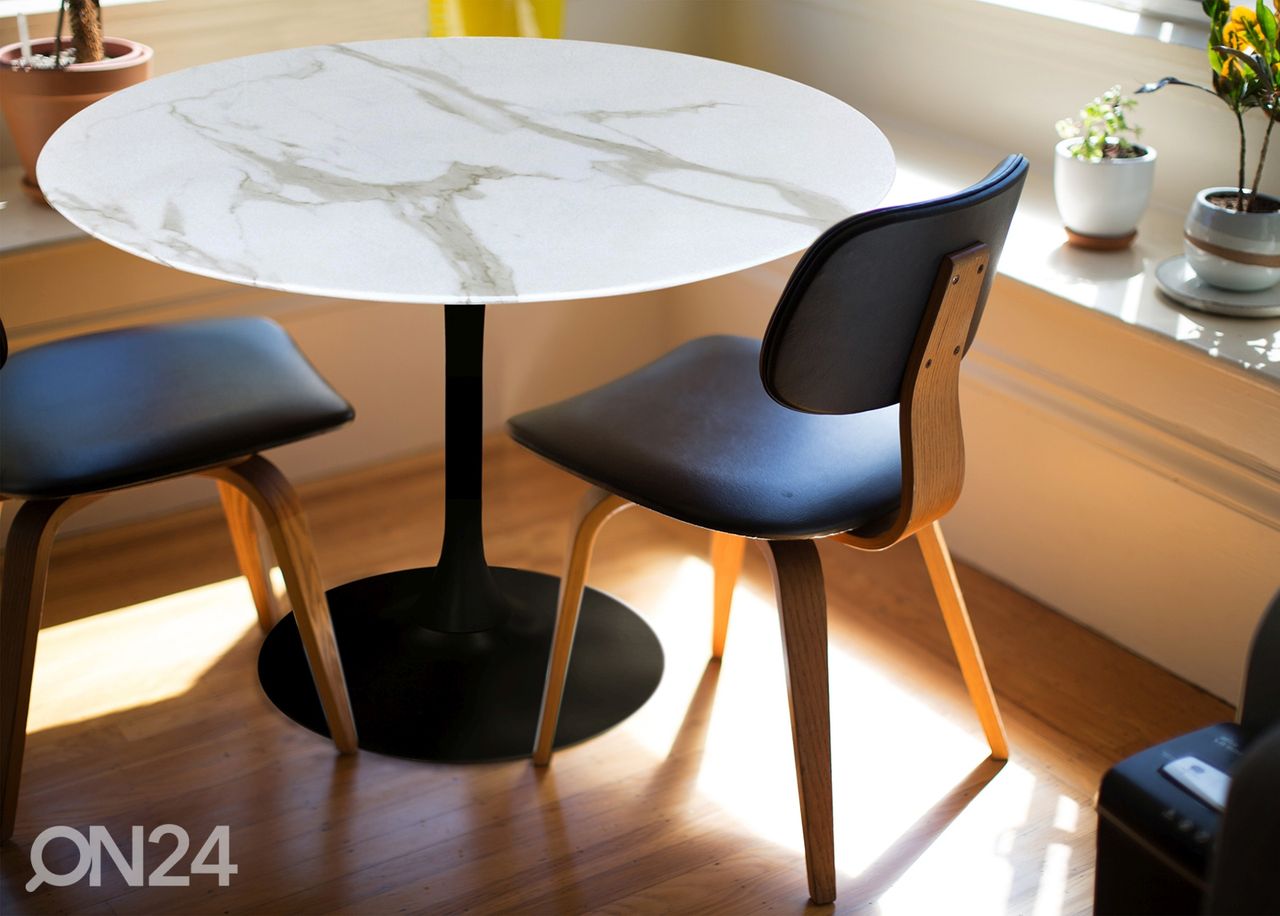 Ruokapöytä Ø100 cm, valkoinen/ musta kuvasuurennos