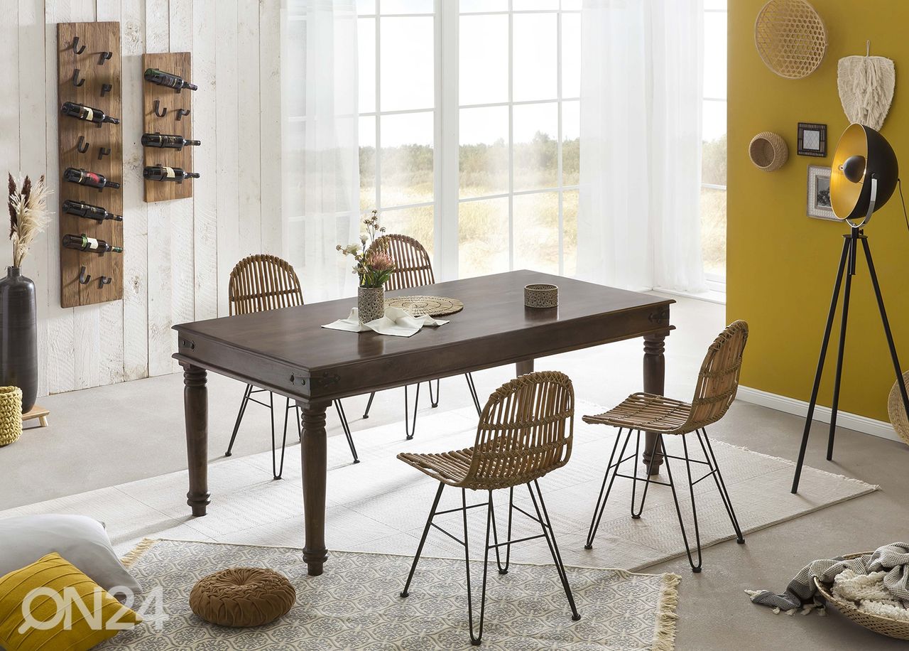 Ruokapöytä 90x180 cm, pähkinänruskea kuvasuurennos