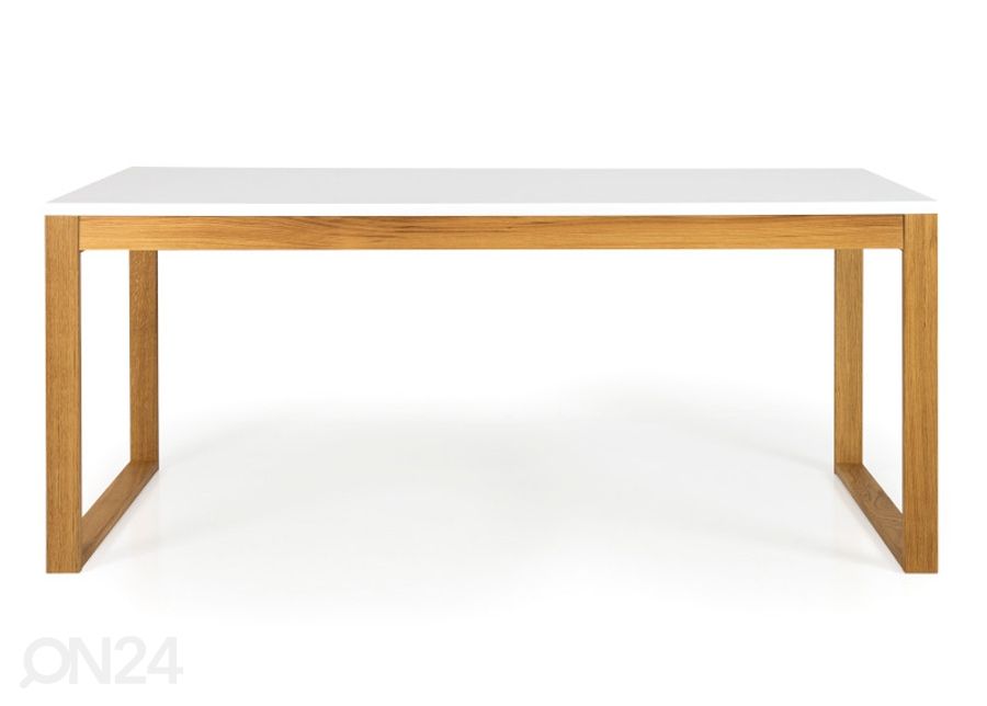 Ruokapöytä Birka 180x90 cm, valkoinen/ tammi kuvasuurennos