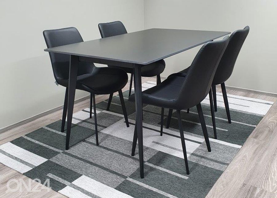 Ruokapöytä Stone 140x80 cm + 4kpl Marcus tuolit kuvasuurennos