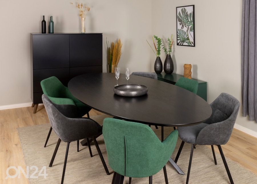 Ruokapöytä Tenzo Cox 240x120 cm, musta saarni kuvasuurennos
