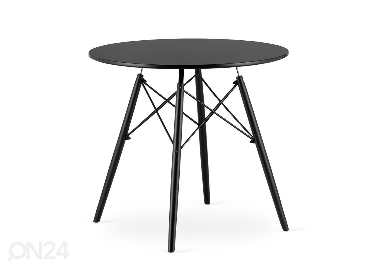 Ruokapöytä Todi Ø 80 cm, musta/musta kuvasuurennos