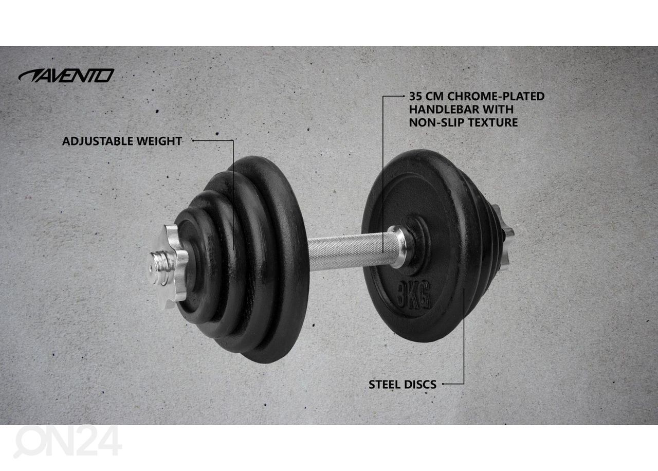 Säädettävä käsipaino Avento 15 kg kuvasuurennos