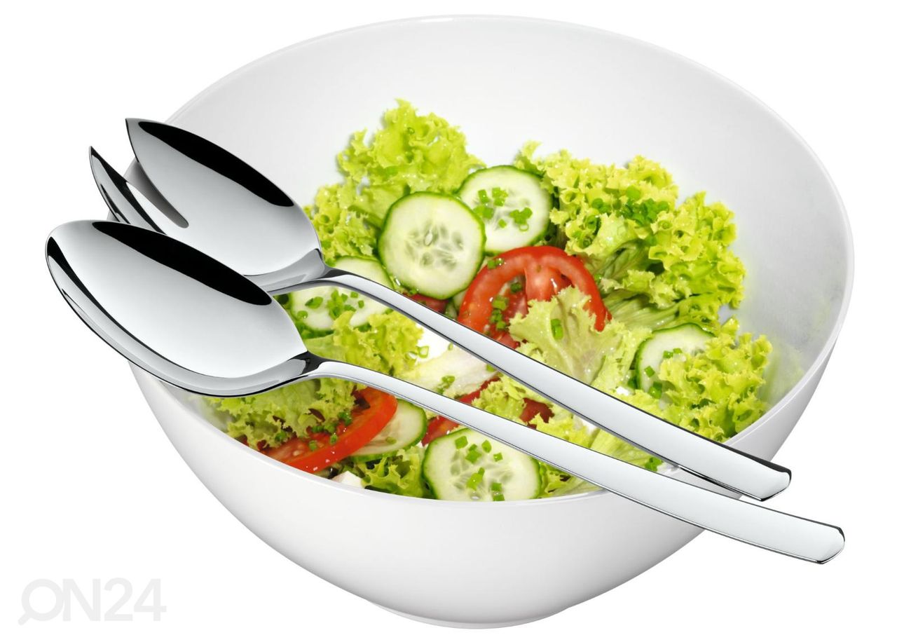 Salaattikulho ja -ottimet kuvasuurennos