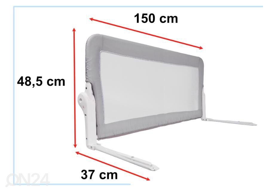 Sängyn turvalaita harmaa 150 cm kuvasuurennos