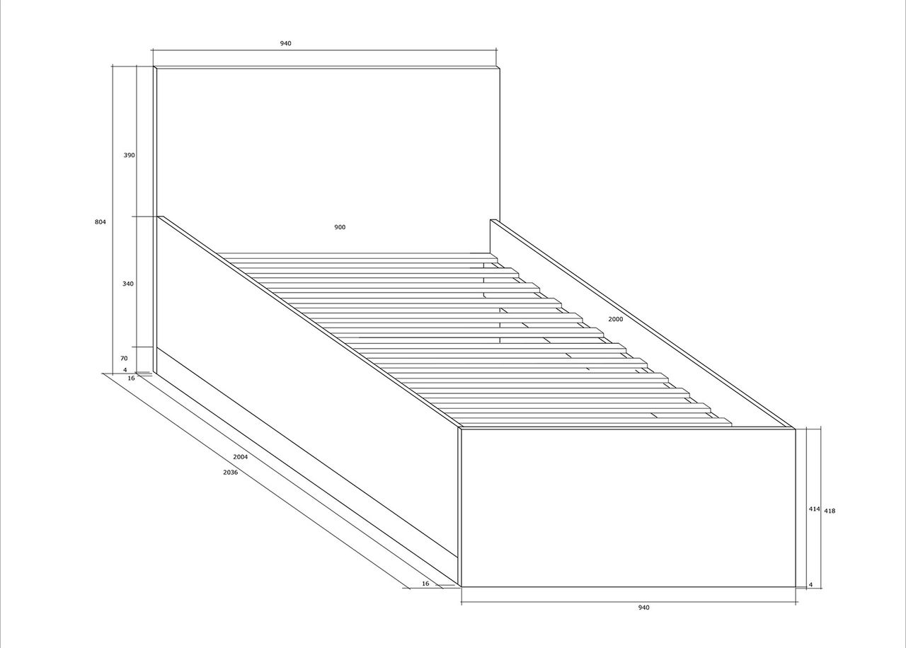 Sänky Cobhy 90x200 cm kuvasuurennos