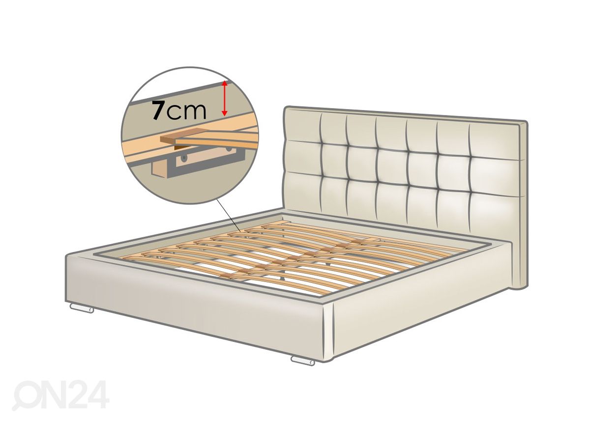 Sänky ylösnostettavalla sängynpohjalla 160x200 cm kuvasuurennos
