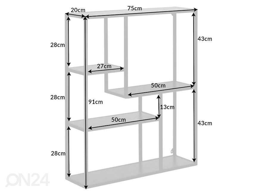 Seinähyllykkö Slim line kuvasuurennos