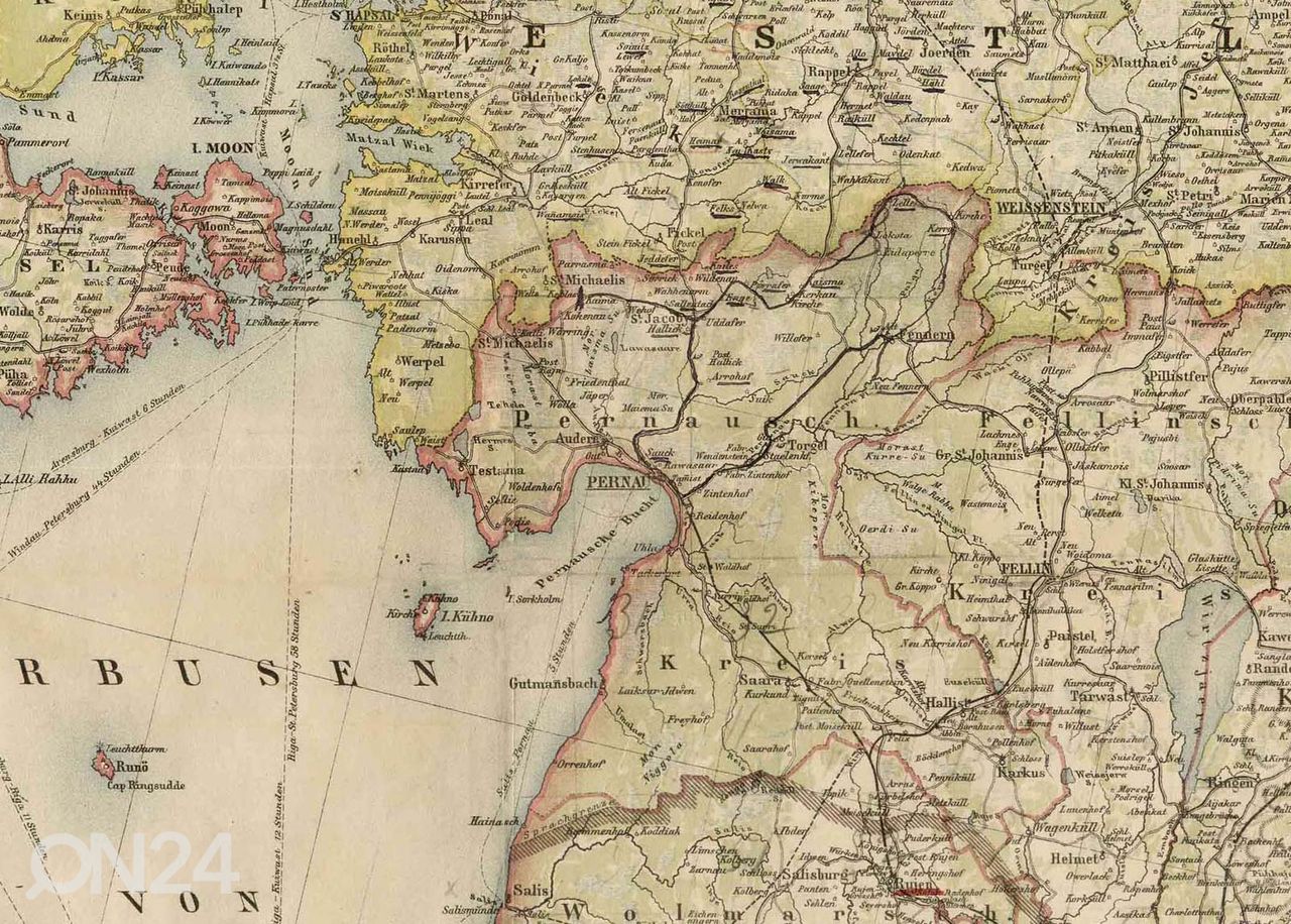 Seinäkartta Liv-Est-Kurland 1898 kuvasuurennos