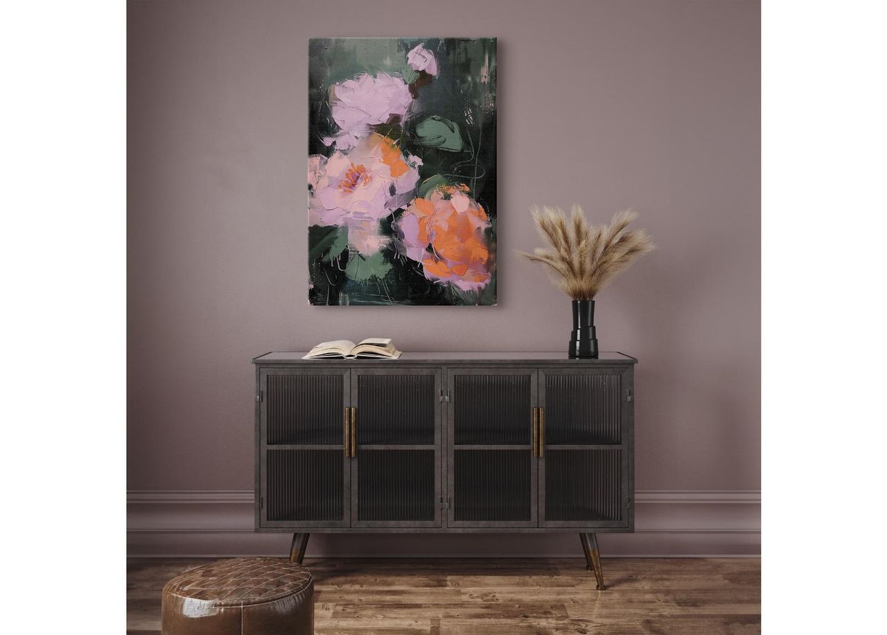 Seinätaulu Pink Flowers 60x80 cm kuvasuurennos