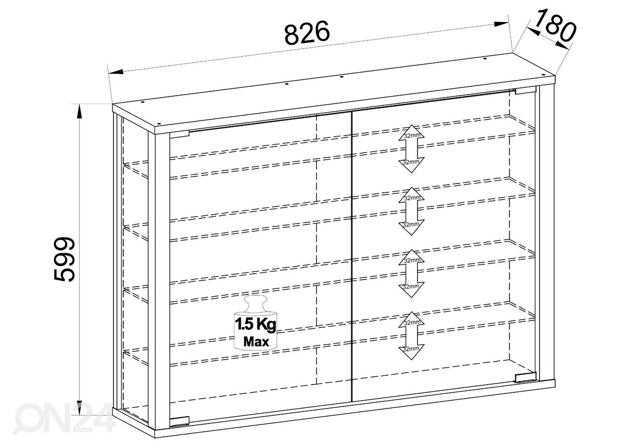 Seinävitriini Vitrosa L 83 cm kuvasuurennos