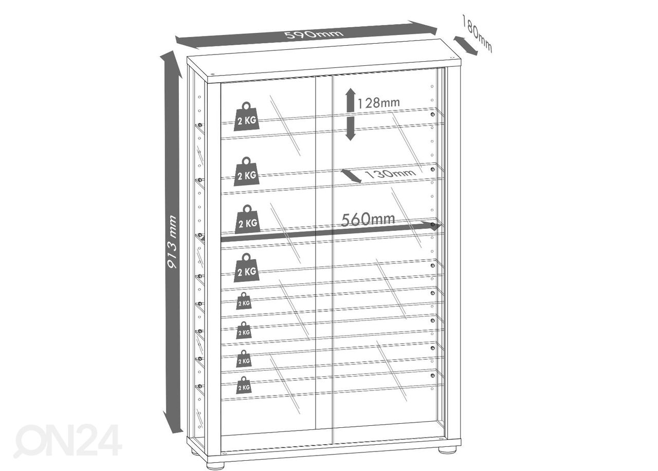 Seinävitriini Vitrosa Mini 59 cm kuvasuurennos