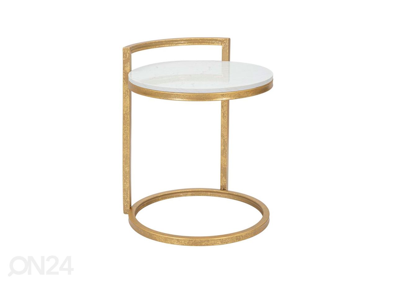 Sivupöytä Round, kulta / valkoinen kuvasuurennos